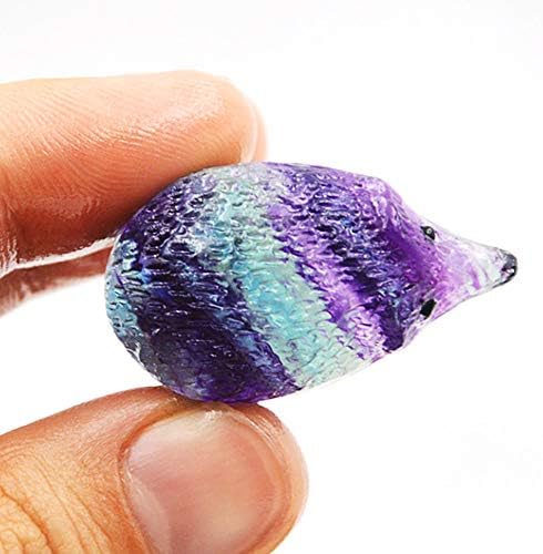 Wixine Natural Quartz Crystal Skull with Rainbow Fluorite Hedgehog