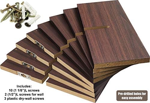 Greenco 4 Cube Intersecting Floating Shelves Walnut