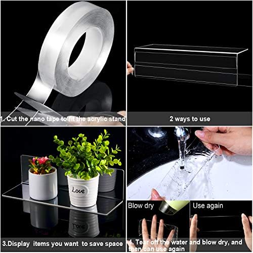 Jetec 8 Piece Clear Acrylic Floating Shelves Set