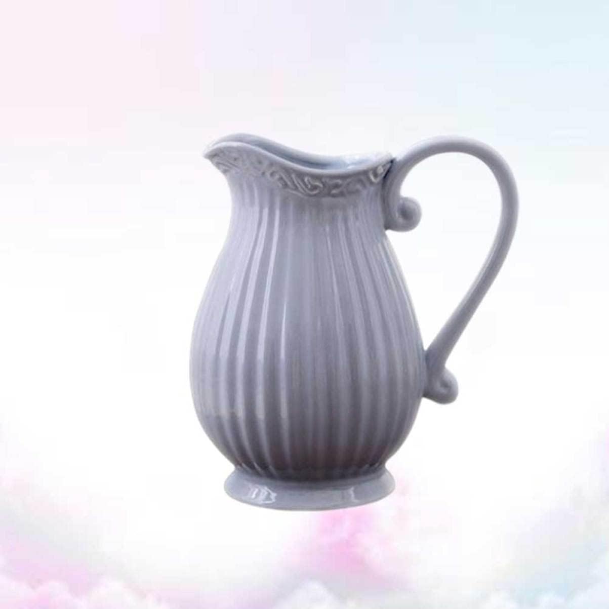 Mobestech Grey Ceramic Dried Flower Vase for Elegant Table Display