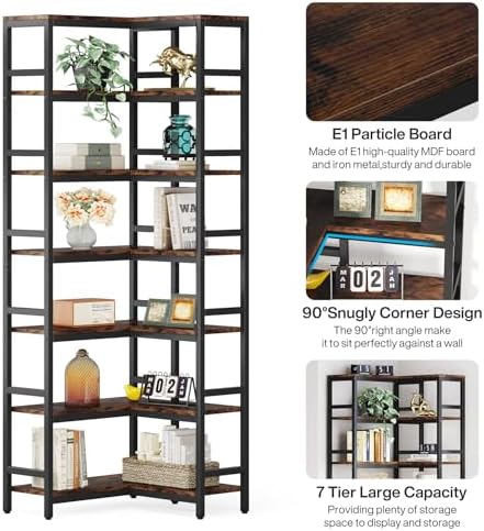 Tribesigns 7874 Inch Tall Corner Shelf 7 Tier