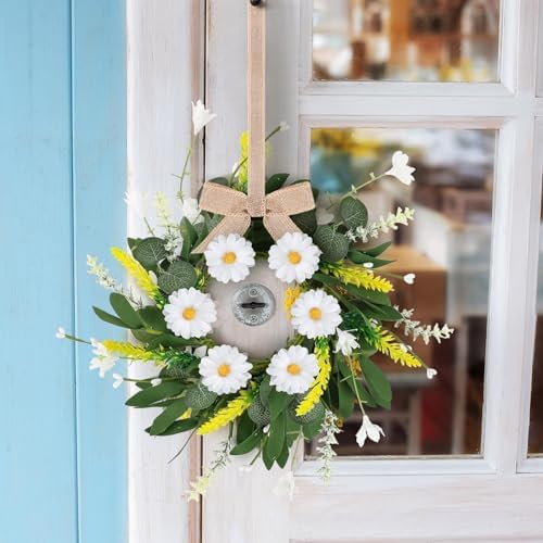 6 Pcs Artificial White Daisy Wreath Summer Spring Decor