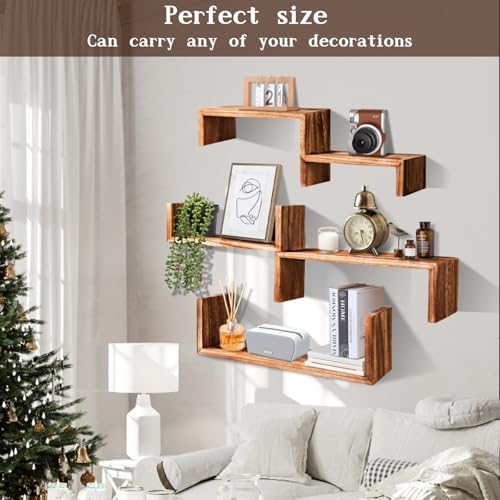 Wood Floating Shelves for Wall Versatile Book Display Shelves