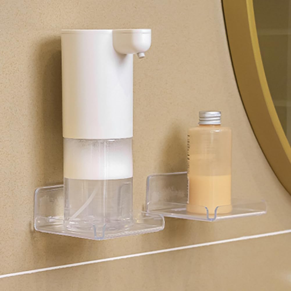 2 Pack Clear Acrylic Floating Shelves Wall Mounted Display Shelves for Home Office Bathroom No Drill Adhesive Shelves