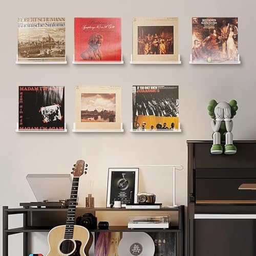 6 Pack Clear Acrylic Floating Shelves for Home Organization and Decor