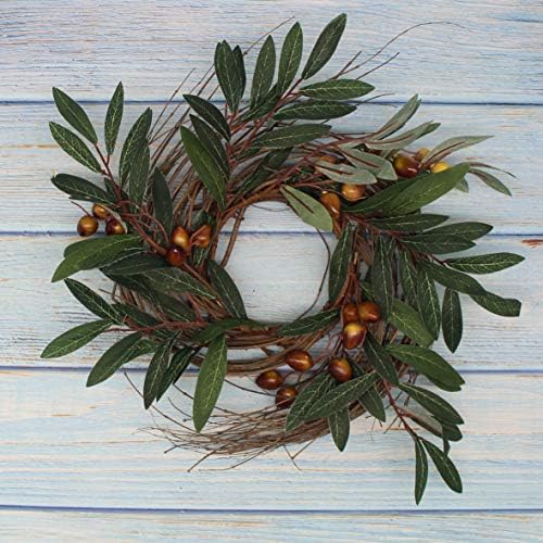 Rustic Country Artificial Olive Wreath 12 Inch