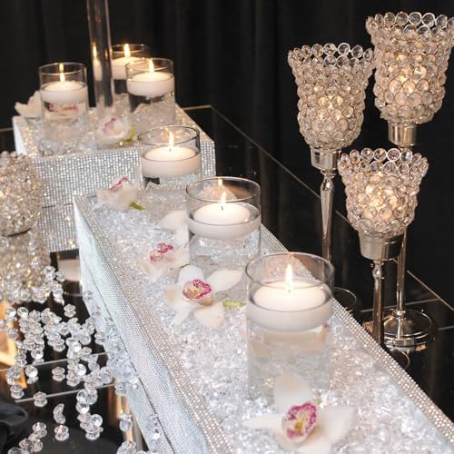 20 White Floating Candles and 16 Glass Vases Centerpiece Set