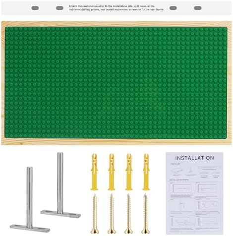 Vivise Display Shelves for Building Bricks 48x24 Wood Wall Mount