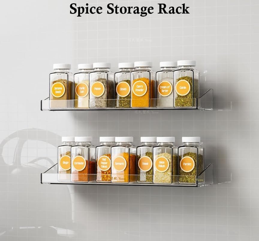 4 Pcs Acrylic Floating Shelves for Display and Storage