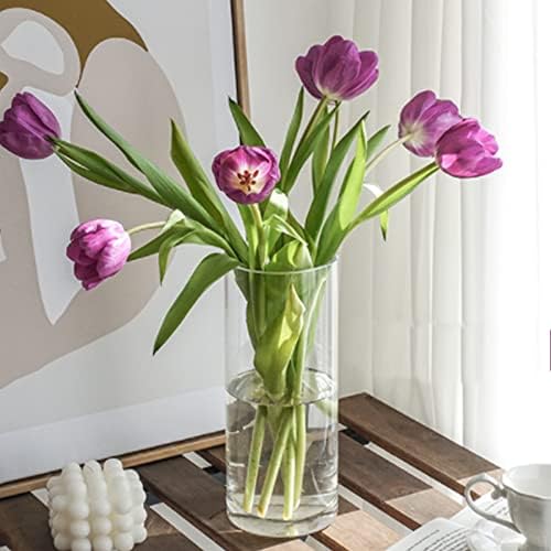 Clear Cylinder Vase Set 6Pcs for Centerpieces and Decorations