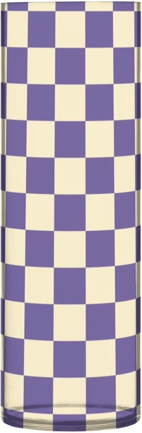 Purple and White American Plaid Plastic Hurricane Candle Holder 118 x 39 Inch