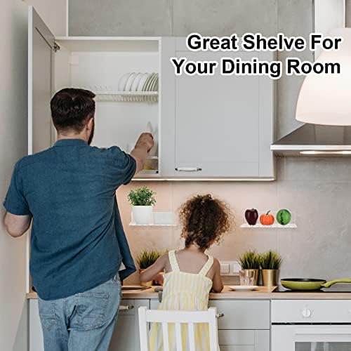 Vinsot 8 Pack Clear Acrylic Floating Shelves for Home Decor