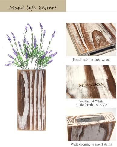 Wood Wall Planter Set 2 Pack Weathered White