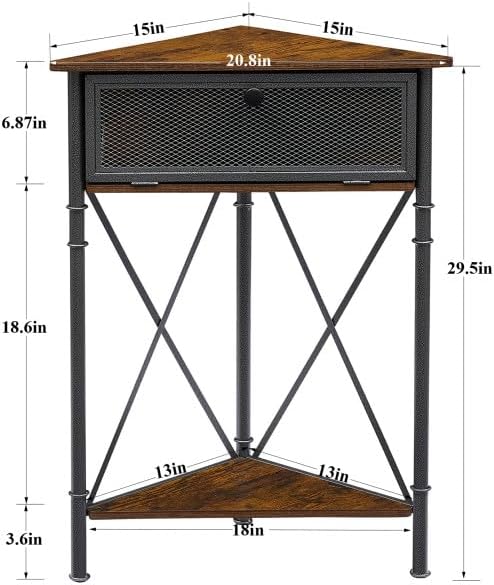 VECELO 3-Tier Corner Cabinet with Flip Door