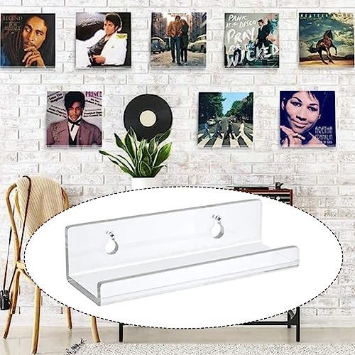 12-Pack 4-Inch Clear Vinyl Record Wall Mount Shelf