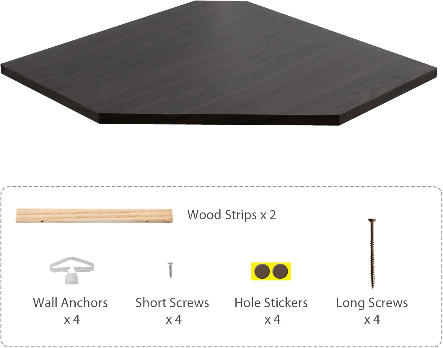 20-Inch Corner Floating Shelf with Wire Cable Hole