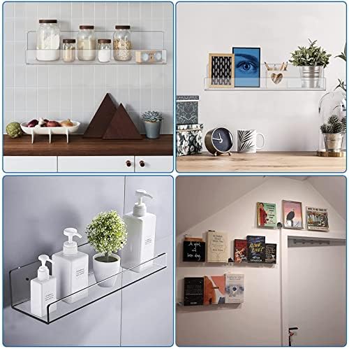 WANLIAN 2 Pack Clear Floating Shelves 12 Inch