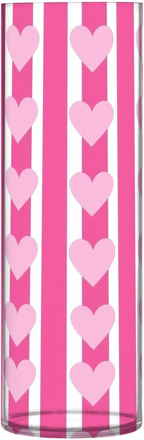 Gradient Peach Heart Plastic Hurricane Candle Holder 118 x 39 Inch Modern Decor
