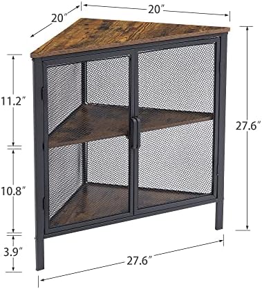 VECELO 3-Tier Corner Shelf Organizer Brown