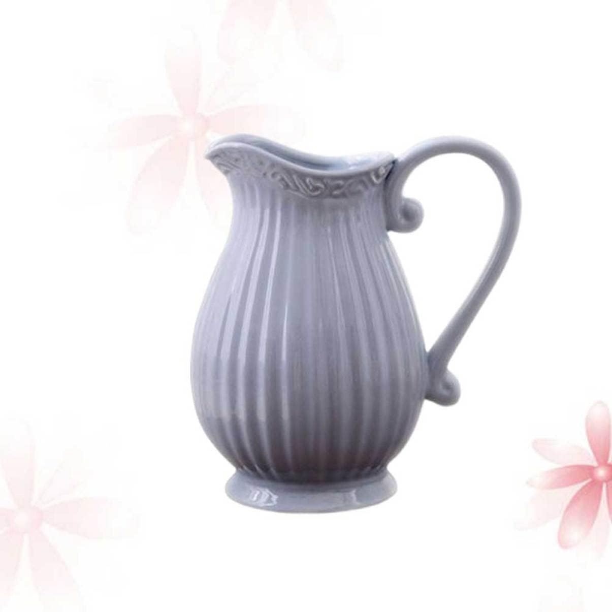 Mobestech Grey Ceramic Dried Flower Vase for Elegant Table Display