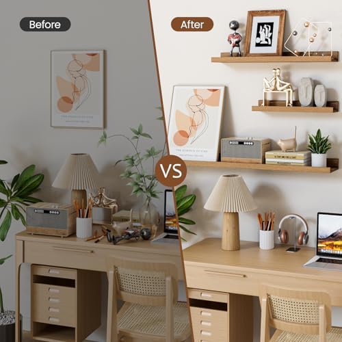 Floating Shelves Set of 6 24 Inch Wall Mounted Display Organizer