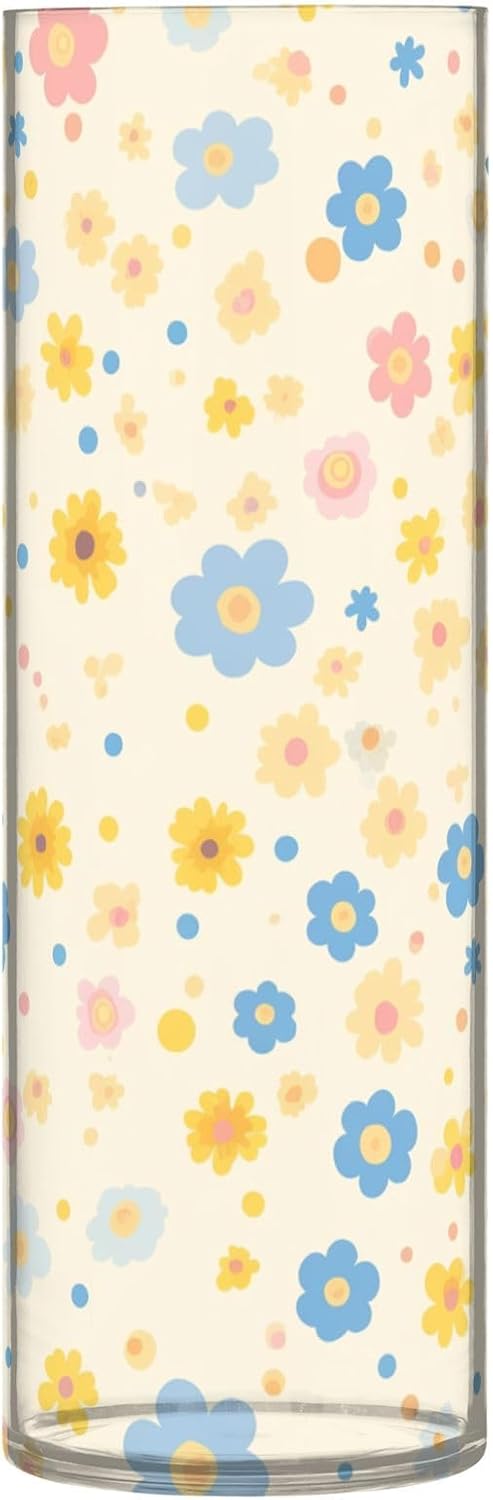 Polka Dot Vase with Purple Yellow Pattern