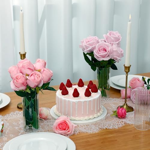 24 Pcs Clear Glass Cylinder Vases for Centerpieces and Decor