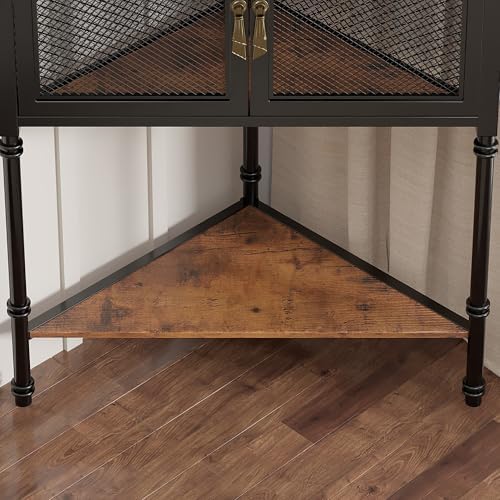 VECELO Corner Cabinet 3-Tier Display Shelves