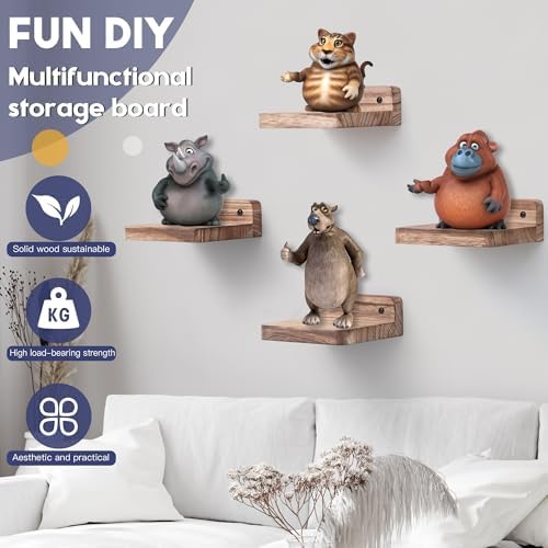 NIUBEST Small Floating Shelf 4x4 Inch Wall Display Ledges