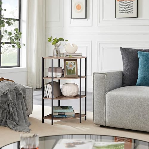 JOIN IRON 4-Tier Corner Bookshelf with Plant Stand