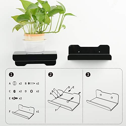 Cosmos 2 Pcs Acrylic Floating Wall Shelves for Home Decor