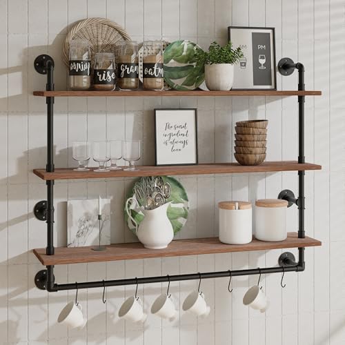 ROGMARS 3 Tier Floating Shelves with Wood