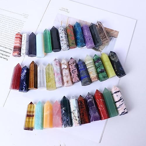 PEKMAR Natural Crystal Tower Rose Quartz Column Amethyst Home Decoration