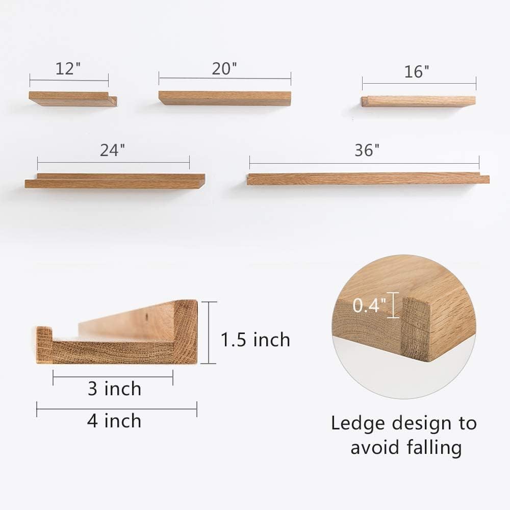HOMWOO 12 Inch Walnut Floating Wall Shelf
