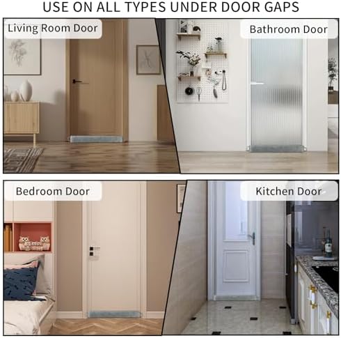 36 Inch Weighted Door Draft Stopper Grey Noise Blocker Dustproof