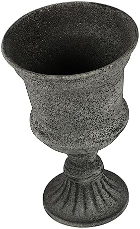 Garneck Vintage Metal Flower Vase Rustic Gray Vase for Home Decor