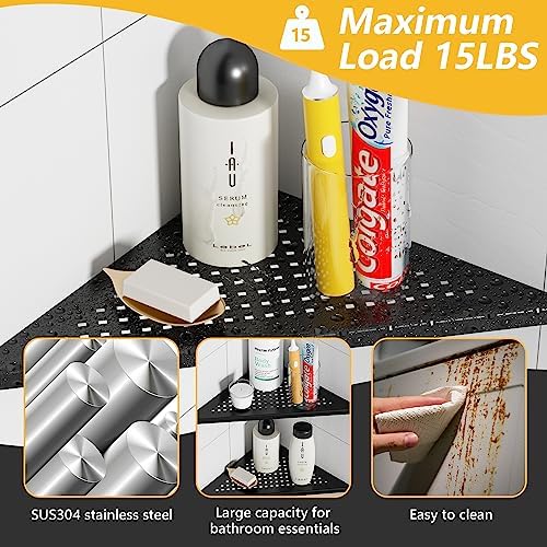 Neodrain 10 Inch Corner Wall Shelf Set of 2 No Drilling