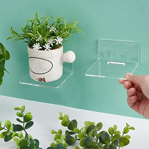 PH PandaHall 4pcs Clear Acrylic Floating Wall Shelves