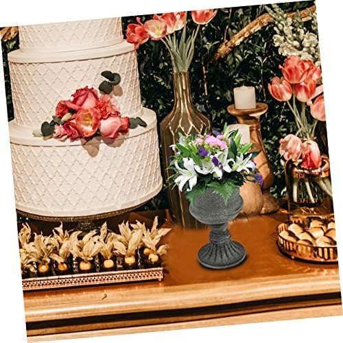 Wakauto Vintage Gray Metal Flower Vase for Wedding Home Decor