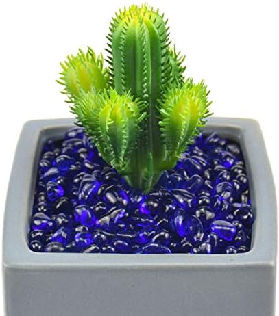WAYBER Deep Blue Sea Glass Pebbles 1Lb Vase Filler