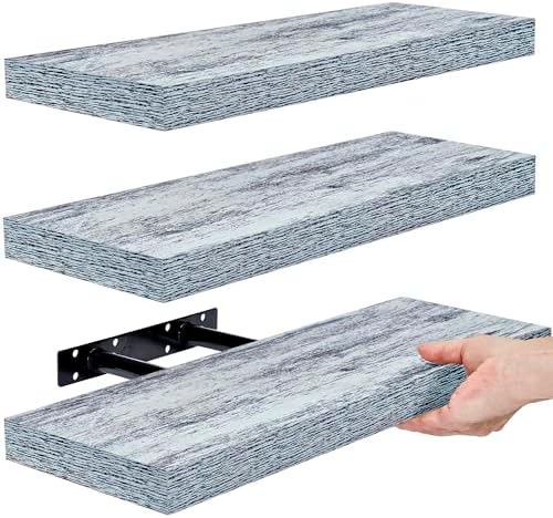 Sorbus Floating Shelves 3 Pack Rustic Blue