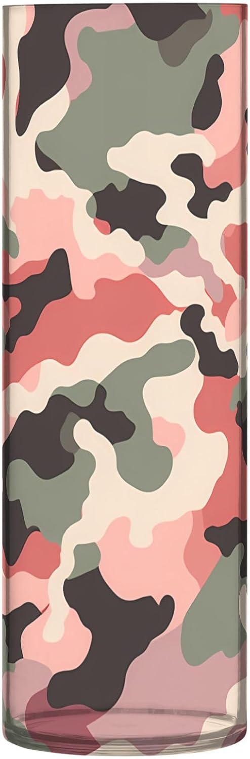 Camouflage Red Green Plastic Hurricane Vase 118 x 39 Inch