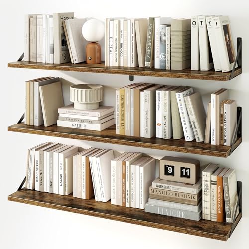 Fun Memories 3 Piece 40 Inch Floating Bookshelf Set