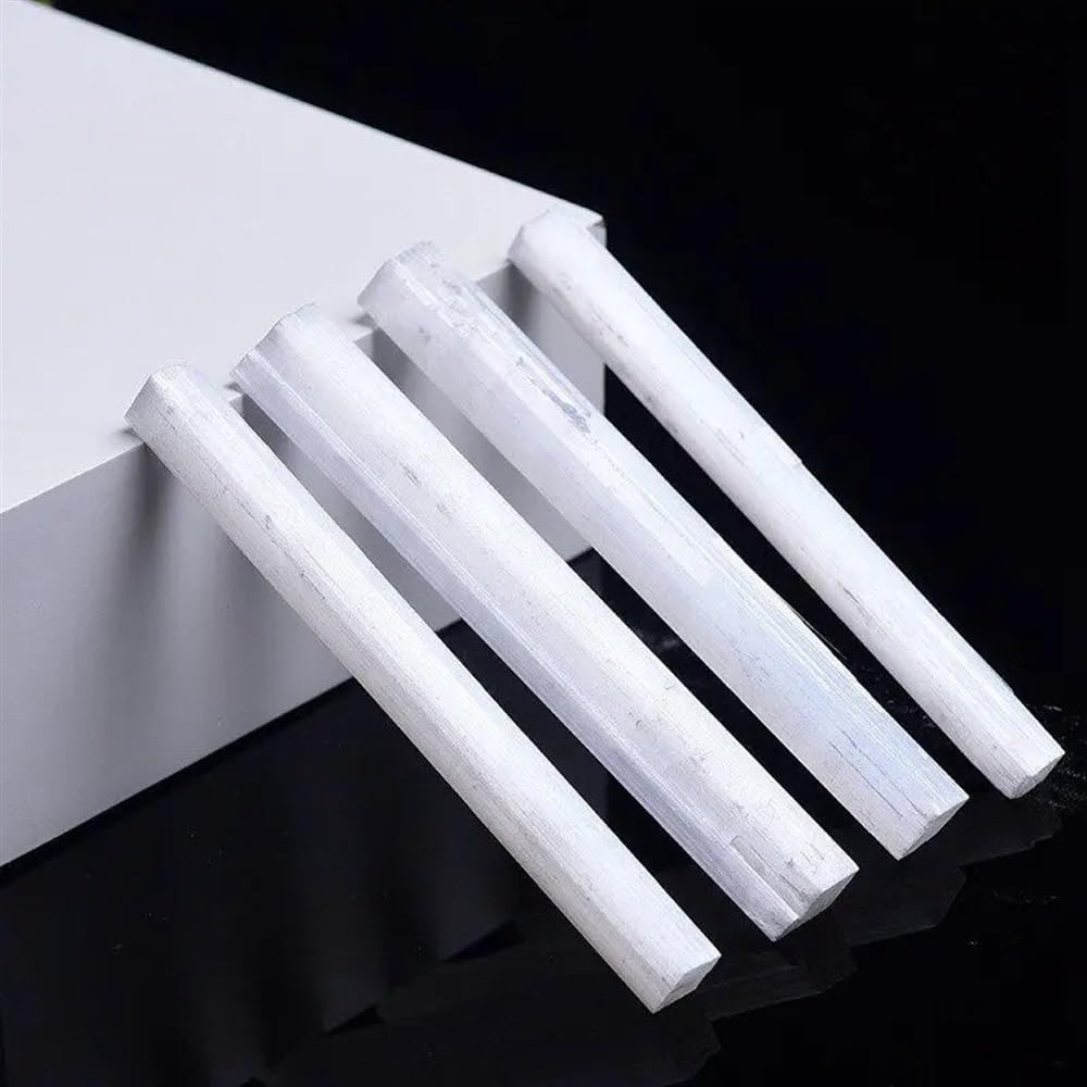 AtkitS Natural Quartz Crystal Selenite Stick Wand