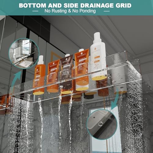 Acrylic Bathroom Shelves 3 PCS Wall Mounted Space Saving Modern Design