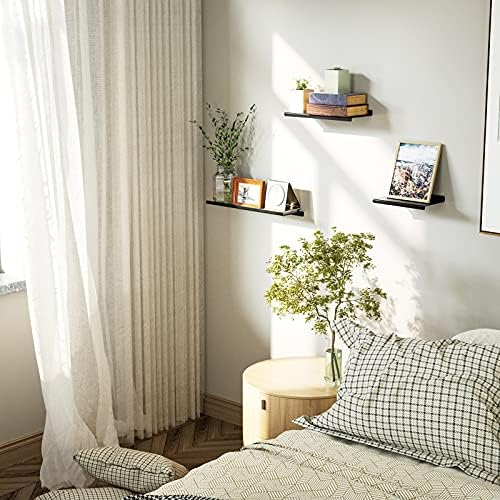 SRIWATANA Black Floating Shelves Set of 3 for Home