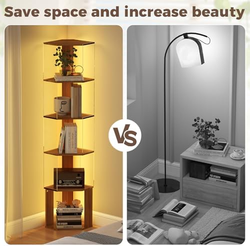 Quikraen 6 Tier Corner Shelf with LED Light