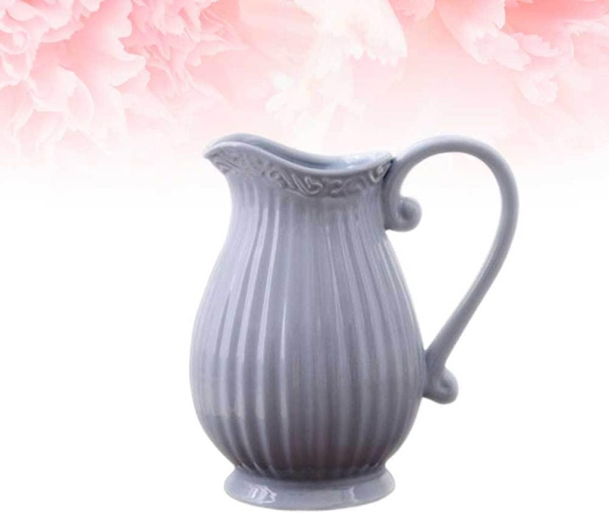 Mobestech Grey Ceramic Dried Flower Vase for Elegant Table Display