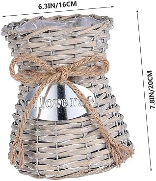 Happyyami Vintage Bamboo Woven Flower Basket for Home Decor