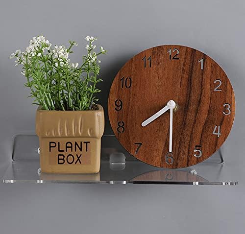 IEEK 4 Piece Clear Acrylic Floating Wall Shelves 9 Inch for Home Decor